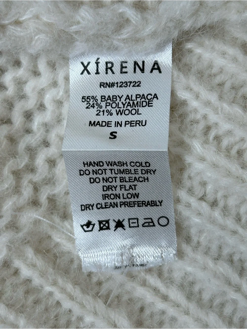 XIRENA Waylon Shawl Collar Fair Isle Alpaca Cardigan Ivory Small - Picture 10 of 12